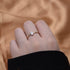 Personalized and minimalist single diamond pure silver ring for women with Instagram style geometric oval zirconia ring - MOWTE