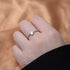 Personalized and minimalist single diamond pure silver ring for women with Instagram style geometric oval zirconia ring - MOWTE