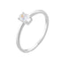 Personalized and minimalist single diamond pure silver ring for women with Instagram style geometric oval zirconia ring - MOWTE