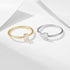 Personalized and minimalist single diamond pure silver ring for women with Instagram style geometric oval zirconia ring - MOWTE