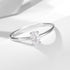 Personalized and minimalist single diamond pure silver ring for women with Instagram style geometric oval zirconia ring - MOWTE
