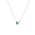 S925 pure silver inlaid with emerald rectangular water droplet zircon necklace, light luxury temperament, versatile collarbone chain