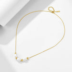 Retro natural freshwater pearl necklace women's pure silver high-end feeling collarbone chain - MOWTE