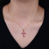 S925 sterling silver cross colored zircon necklace women's colorful treasure collarbone chain