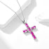 S925 sterling silver cross colored zircon necklace women's colorful treasure collarbone chain