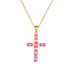 S925 sterling silver cross colored zircon necklace women's colorful treasure collarbone chain