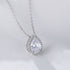 Water droplet shaped zircon pure silver necklace for women full of diamonds light luxury high-end feeling collarbone chain