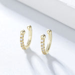 S925 silver ear clip female C-shaped diamond inlaid ear bone clip ear buckle without ear hole earrings