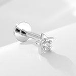 925 sterling silver geometric diamond inlaid Australian Treasure flat head threaded ear studs