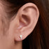 925 sterling silver geometric diamond inlaid Australian Treasure flat head threaded ear studs