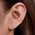 925 sterling silver geometric diamond inlaid Australian Treasure flat head threaded ear studs