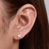 925 sterling silver geometric diamond inlaid Australian Treasure flat head threaded ear studs