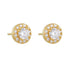 Round full diamond zircon sterling silver earrings for women