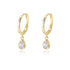 S925 pure silver water droplet shaped zircon earrings C-shaped ear buckle