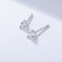 S925 sterling silver three claw round zircon earrings