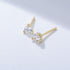 S925 sterling silver three claw round zircon earrings