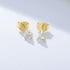 S925 sterling silver three claw round zircon earrings