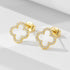 Clover earrings 925 sterling silver full diamond minimalist hollow earrings