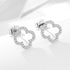 Clover earrings 925 sterling silver full diamond minimalist hollow earrings