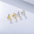 S925 pure silver micro inlaid zircon seahorse small animal earrings