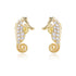 S925 pure silver micro inlaid zircon seahorse small animal earrings