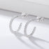 S925 pure silver micro inlaid colored zircon C-shaped earrings