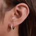 S925 sterling silver earrings ins smooth striped ear buckle