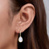 S925 pure silver water droplet shaped natural white shell earrings and earrings