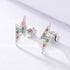 S925 pure silver micro inlaid colored zircon earrings