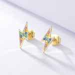 S925 pure silver micro inlaid colored zircon earrings