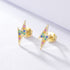 S925 pure silver micro inlaid colored zircon earrings