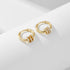 Exquisite diamond studded small circle sterling silver earrings