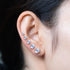 Classic s925 sterling silver four claw round zircon earrings