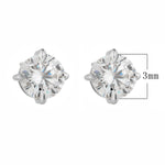 Classic s925 sterling silver four claw round zircon earrings