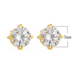 Classic s925 sterling silver four claw round zircon earrings