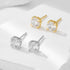 Classic s925 sterling silver four claw round zircon earrings