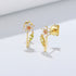 S925 pure silver forest sweet super fairy zircon flower earrings