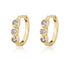 Diamond studded C-shaped earrings with S925 silver ear clasp