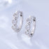 Diamond studded C-shaped earrings with S925 silver ear clasp