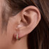 Diamond studded C-shaped earrings with S925 silver ear clasp