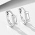 S925 silver inlaid diamond rectangular zircon ear ring ear buckle plated with 14K gold light luxury women's ear bone small earrings