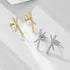 S925 pure silver geometric cross letter X zircon earrings