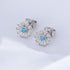 S925 pure silver zircon sun flower earrings with diamond studded daisy earrings