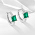 925 sterling silver emerald square zircon ear buckle