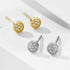 S925 pure silver cute mini zircon earrings for women round full diamond