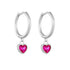 S925 pure silver heart-shaped zircon earrings for women, light luxury peach heart earrings