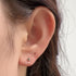 S925 pure silver simple round black nano zirconia earrings