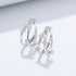 S925 pure silver geometric micro inlaid zircon ear clip without ear hole, light luxury ear bone clip earrings