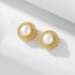 Natural freshwater pearls pure silver ear studs exquisite luxurious and slightly inlaid