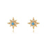 S925 pure silver star green pine zircon earrings for women octagonal star silver earrings